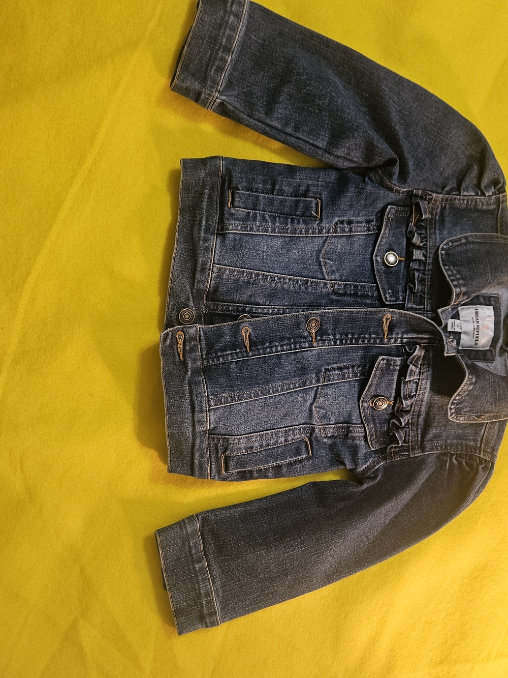 Urban Republic Girls  Denim Jacket 3T Ruffle Button Closure Collared